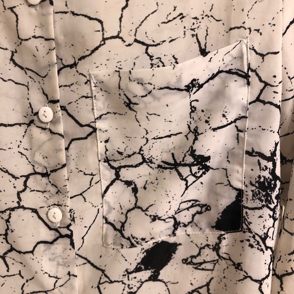 Marble Print Button Up Blouse - Picture 5 of 12